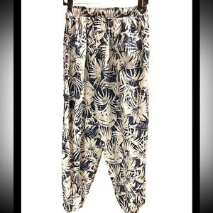 C & C California Wide Leg Pants Tropical Print Size Large